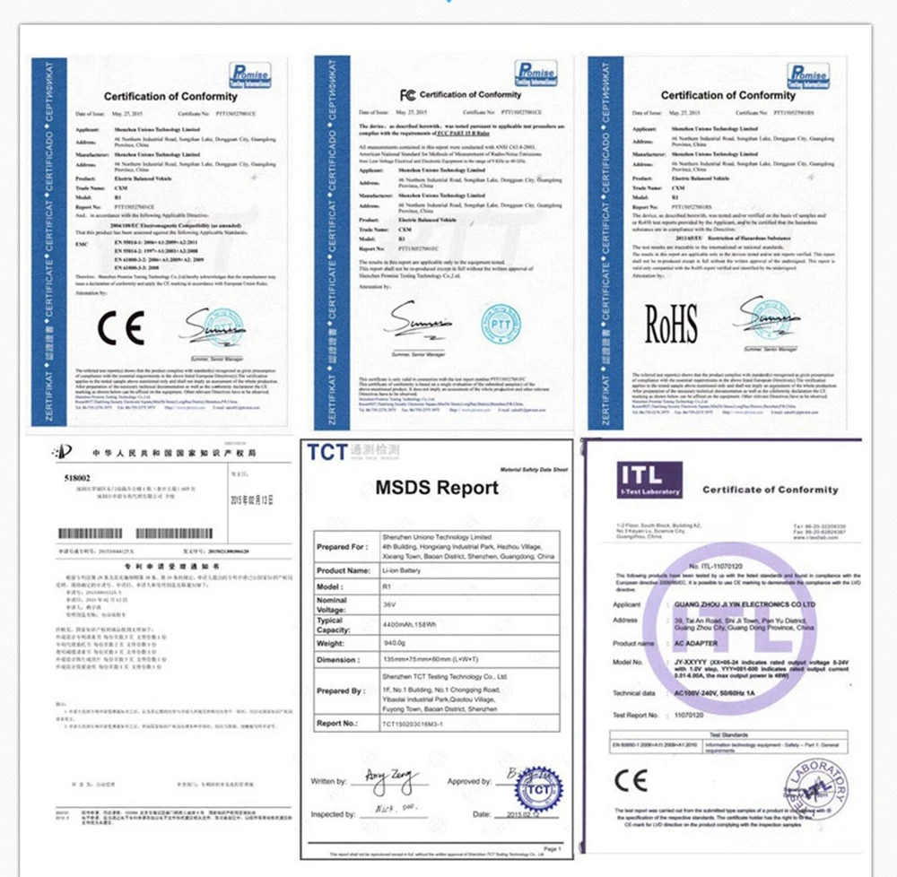 certification of motherboard