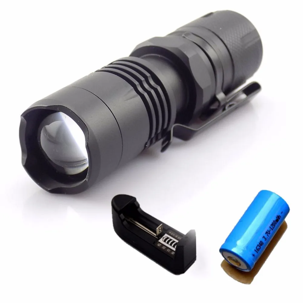 Protable Mini LED Flashlight XM-L T6 powerful bright Flash Light Torch small pocket Lamp linternas 16340 Battery + AC charger
Protable Mini LED Flashlight XM-L T6 powerful bright Flash Light Torch small pocket Lamp linternas 16340 Battery + AC charger