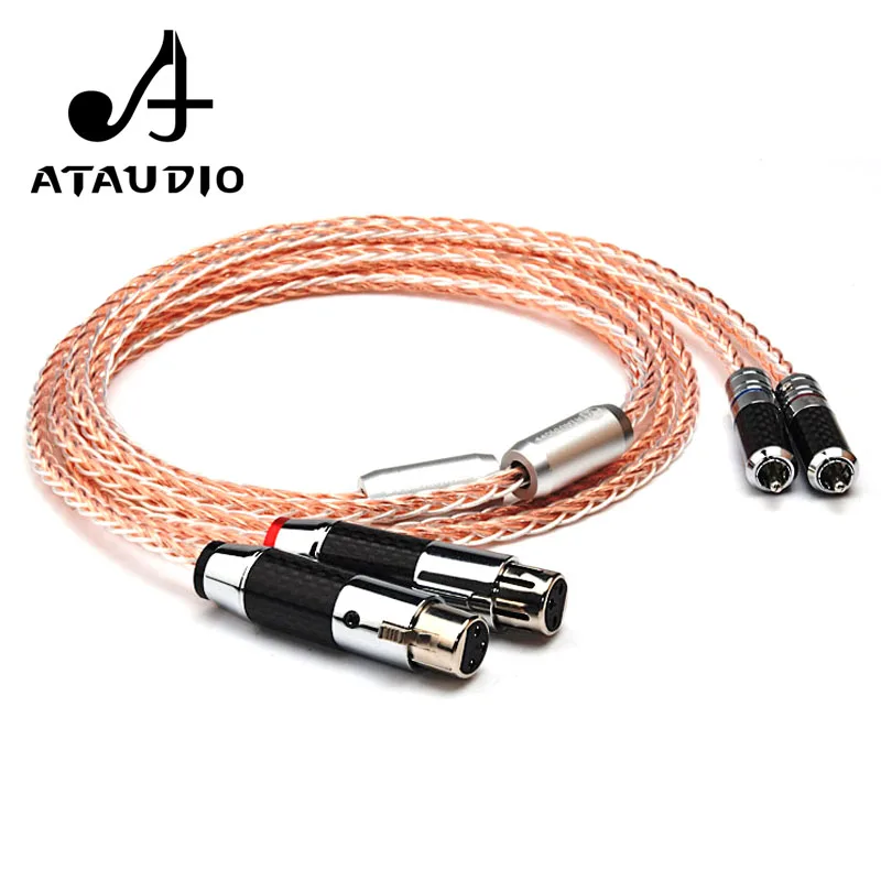 Кабель RCA XLR ATAUDIO Hi Fi 7N OCC серебристый и медный 2XLR штекер 2RCA|Кабели VGA| |