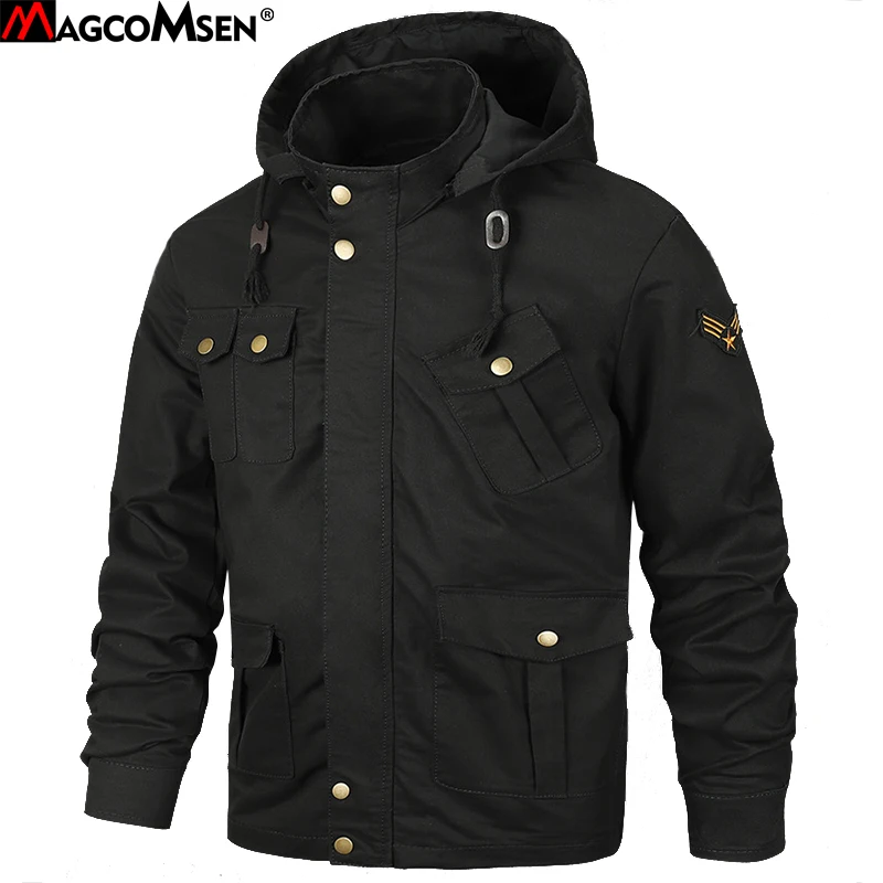 MAGCOMSEN Jackets Men Autumn Hooded Military Army Tactical Jackets Safari Windproof Cargo Coat Outwear for Men Clothing SSFC-35
MAGCOMSEN Jackets Men Autumn Hooded Military Army Tactical Jackets Safari Windproof Cargo Coat Outwear for Men Clothing SSFC-35