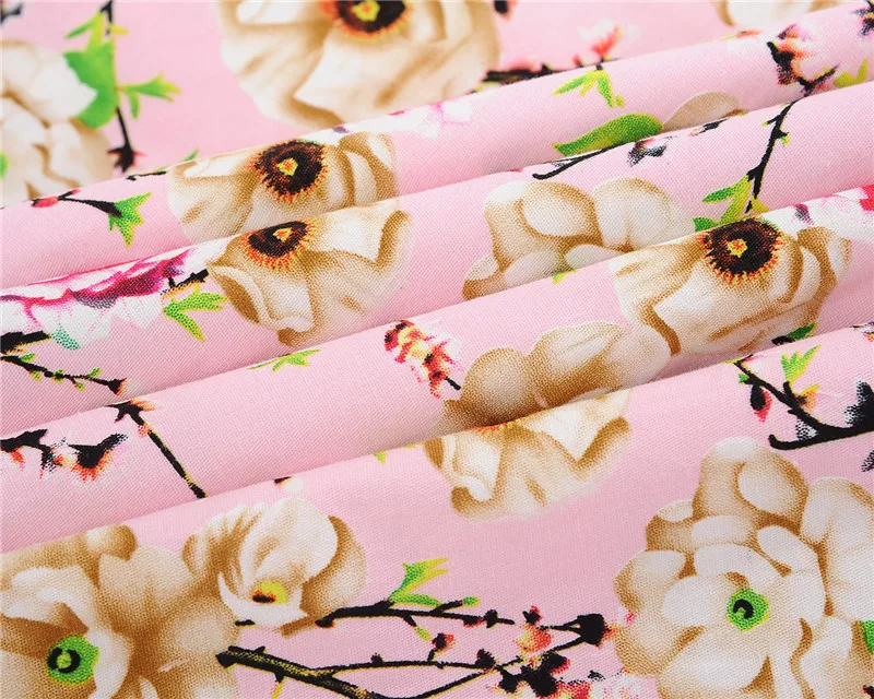 Kostlish Floral Print Summer Sundress 2017 Short Sleeve Belt Tunic Vintage Dress Women Elegant Swing Rockabilly Party Dresses (29)