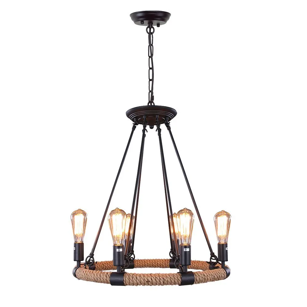 Industrial Retro Vintage style with Chain Rope 6/8 Lights Pendant Light Lamp use E26/27 Bulb
Industrial Retro Vintage style with Chain Rope 6/8 Lights Pendant Light Lamp use E26/27 Bulb