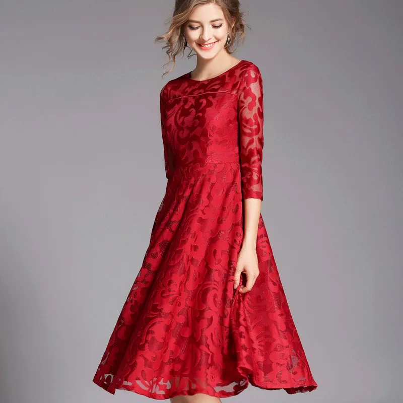 S-5XL Summer Autumn New runway Lace Work Casual Slim Fashion O-neck Sexy Hollow Out Dress Women A-line Vintage Dresses Vestidos
S-5XL Summer Autumn New runway Lace Work Casual Slim Fashion O-neck Sexy Hollow Out Dress Women A-line Vintage Dresses Vestidos