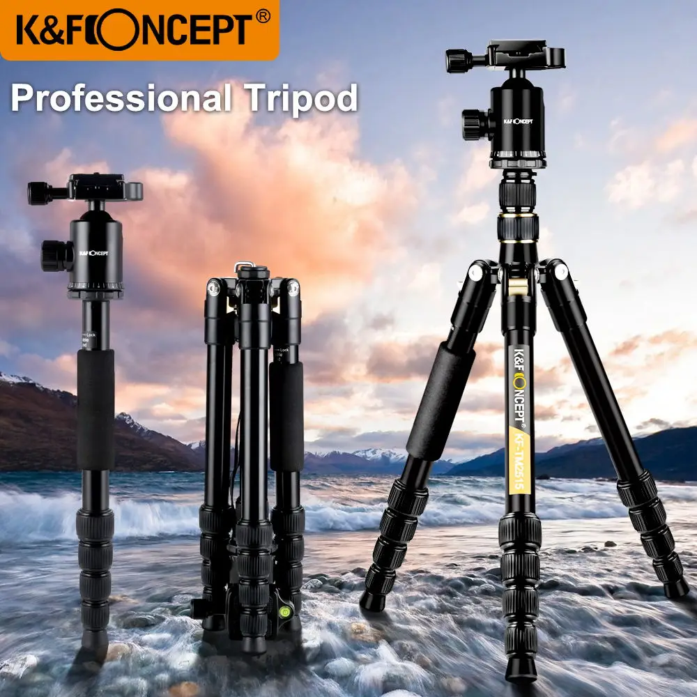 K&F Concept Ultra Compact and Lightweight Aluminum Travel Camera Tripod with Monpod,360 Panorama Ball Head for Canon Nikon Sony
K&F Concept Ultra Compact and Lightweight Aluminum Travel Camera Tripod with Monpod,360 Panorama Ball Head for Canon Nikon Sony