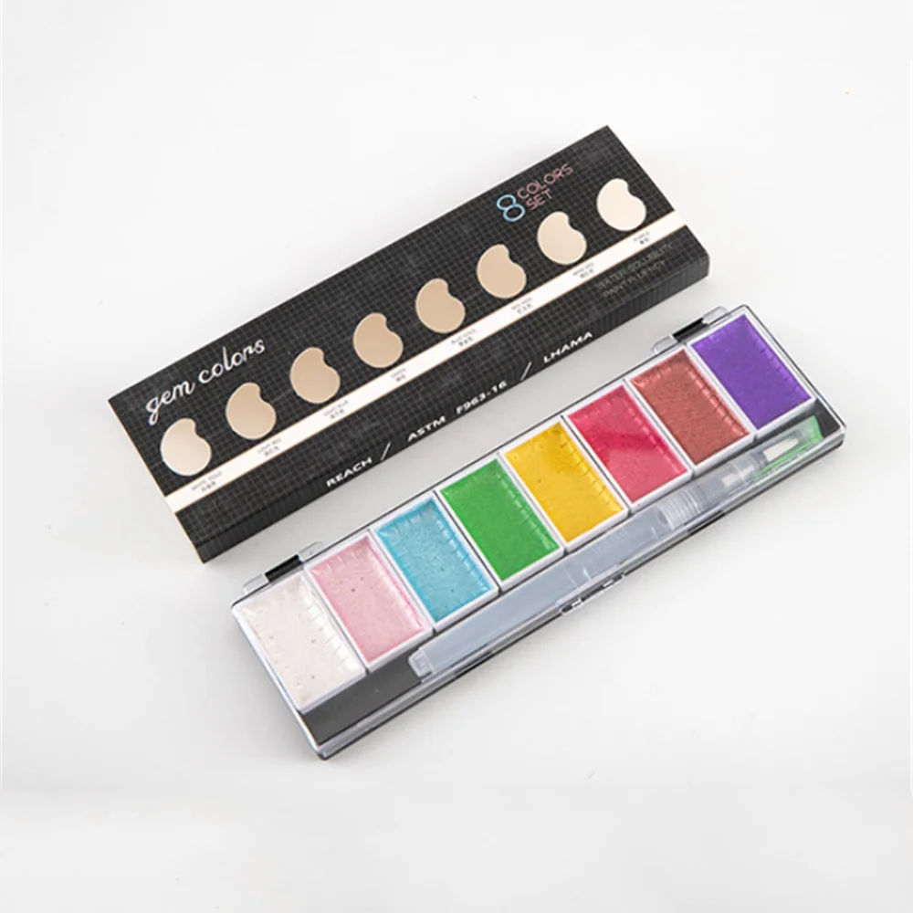 5/8Colors Professional Solid Watercolor Set Bright Color Metallic Gold Pearl Pigment Paint with Paint Brush Students Supplies
5/8Colors Professional Solid Watercolor Set Bright Color Metallic Gold Pearl Pigment Paint with Paint Brush Students Supplies