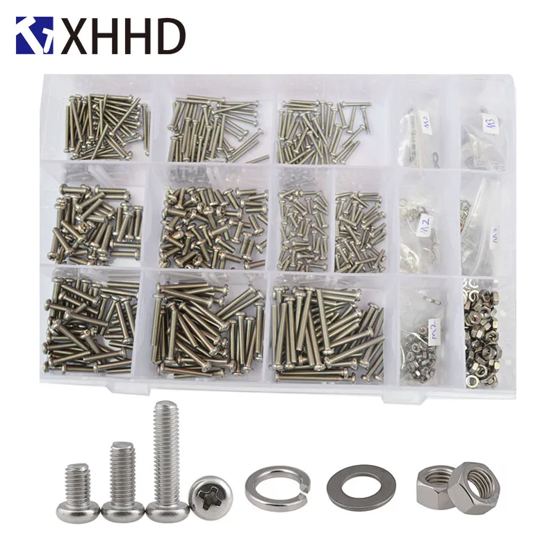 Phillips Pan Round Head Machine Screws Metric Thread Cross Recessed Bolt Set Assortment Kit Box 304 Stainless steel M2 M3
Phillips Pan Round Head Machine Screws Metric Thread Cross Recessed Bolt Set Assortment Kit Box 304 Stainless steel M2 M3