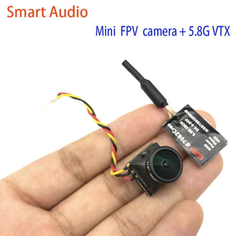 

5.8G 48CH video transmitter e7082C 25/100/200mW Power Adjustable and Caddx Turbo EOS2 CMOS 1200TVL 2.1mm Mini FPV Camera