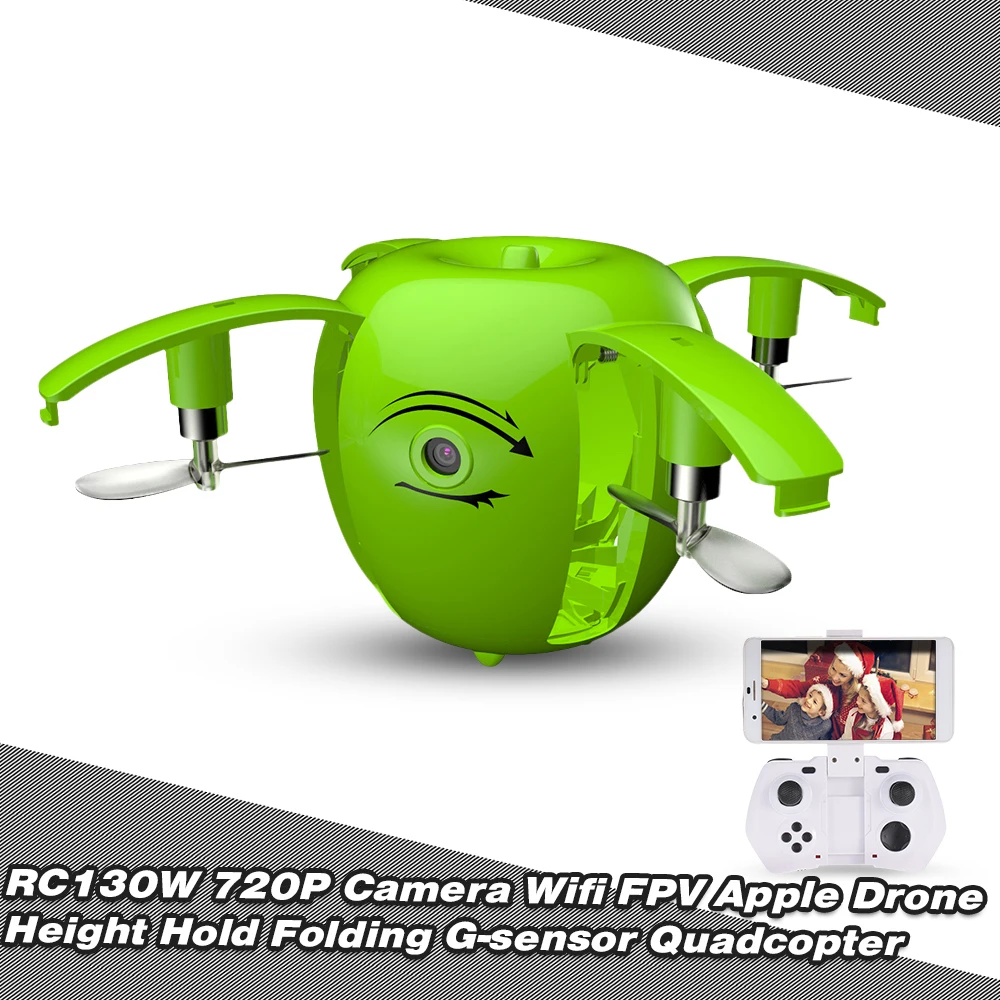 

Original RC130W 720P Camera Wifi FPV Apple Drone Height Hold Folding Selfie G-sensor Quadcopter