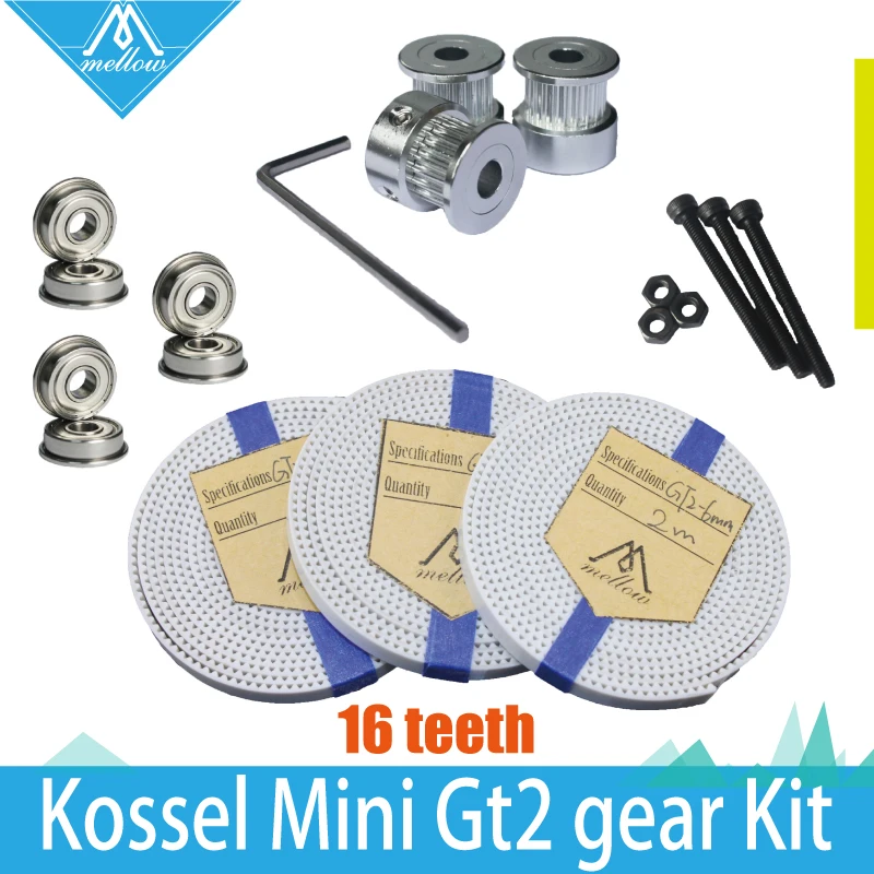 HOT!GT2 Gear kit & 3X 2M PU Timing Belt GT2 16 Tooth wheel Timing Pulley bore 5mm + F623ZZ Bearing for Delta Rostock Kossel Mini
HOT!GT2 Gear kit & 3X 2M PU Timing Belt GT2 16 Tooth wheel Timing Pulley bore 5mm + F623ZZ Bearing for Delta Rostock Kossel Mini