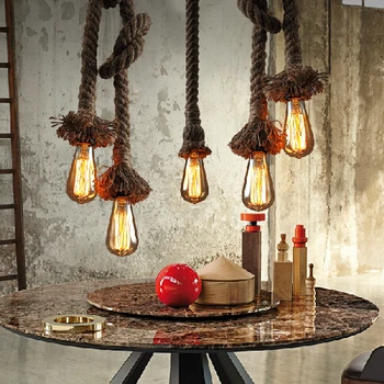European Vintage Hemp Rope Droplights American Country Retro Bulbs Pendant Lights Fixture Home Indoor Lighting Dining Room Lamp 
European Vintage Hemp Rope Droplights American Country Retro Bulbs Pendant Lights Fixture Home Indoor Lighting Dining Room Lamp
