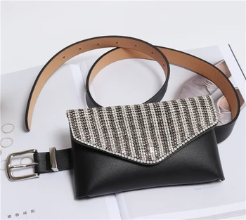 BLINGBLING Crystal Bead Women Waist Packs Black Solid PU Leather Fanny Pack Elegant Ladies Phone Envelop Waist Belt Bags Pouch 
BLINGBLING Crystal Bead Women Waist Packs Black Solid PU Leather Fanny Pack Elegant Ladies Phone Envelop Waist Belt Bags Pouch