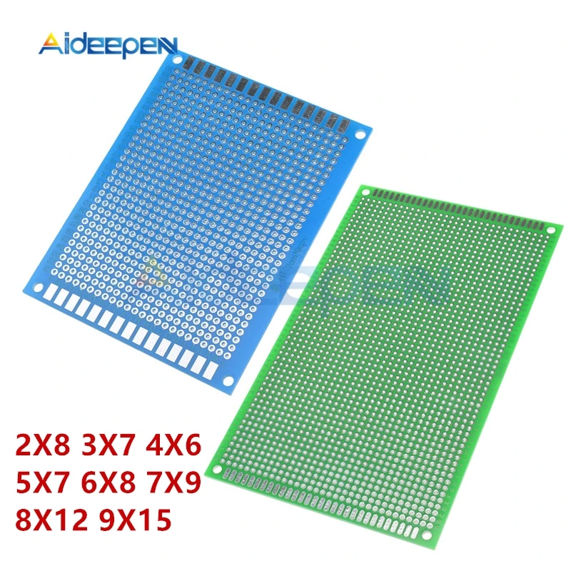 Double-sided Tin Plated Universal Board 4X6 5X7 7X9 8X12 2X8 3X7 9X15 6X8 Electronic Soldering PCB Circuit Board For Arduino
Double-sided Tin Plated Universal Board 4X6 5X7 7X9 8X12 2X8 3X7 9X15 6X8 Electronic Soldering PCB Circuit Board For Arduino