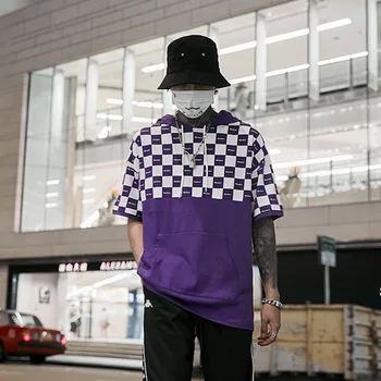 Summer Hooded Short-sleeved T-shirt Men and Women Bf Style National Chic Street Hip-hop Popular Color Plaid Half-sleeved Hoodie
Summer Hooded Short-sleeved T-shirt Men and Women Bf Style National Chic Street Hip-hop Popular Color Plaid Half-sleeved Hoodie