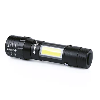 

2018 New High Quality ZOOMABLE XPE Q5 + COB LED Mini Flashlight 14500/AA 4 Modes Pocket Torch Lantern Flashlights Drop Shipping