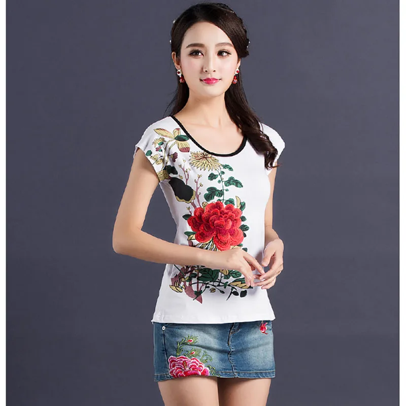 Embroidery T Shirt Women Camisa Feminina Harajuku Summer Top Tee Shirt Femme Camisetas Mujer Tshirt Plus Size Tops Vintage
Embroidery T Shirt Women Camisa Feminina Harajuku Summer Top Tee Shirt Femme Camisetas Mujer Tshirt Plus Size Tops Vintage