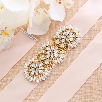 Crystal Bridal Sash Handmade Pearls Wedding Belt Gold Rhinestones Bridal Belt For Bridal Bridesmaid Dresses A203G
Crystal Bridal Sash Handmade Pearls Wedding Belt Gold Rhinestones Bridal Belt For Bridal Bridesmaid Dresses A203G