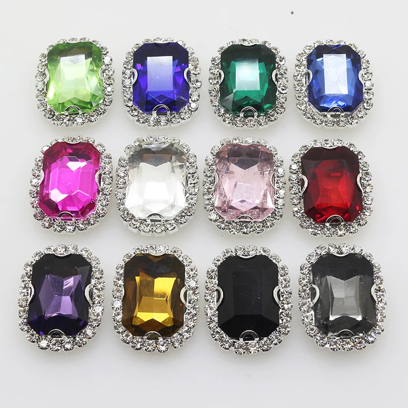10pcs/lot 24mm*19mm Rectangle Colorful Rhinestone Buttons Flatback Crystal Bow Wedding Decoration Sewing DIY Jewelry Accessories
10pcs/lot 24mm*19mm Rectangle Colorful Rhinestone Buttons Flatback Crystal Bow Wedding Decoration Sewing DIY Jewelry Accessories