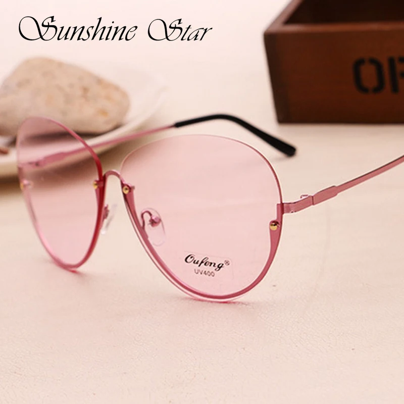 

Pop Age New Clear lens Pink Yellow Sunglasses Women Men Sun glasses Brand Designer Metal Frame Eyewear Occhiali 400UV