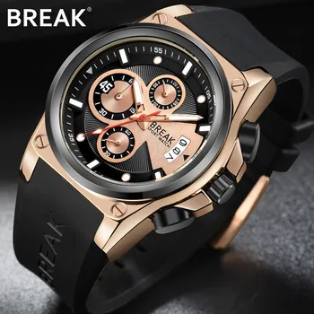 Break Men's Chronograph Analog Quartz Watch With Date Luminous Hands Waterproof Silicone Rubber Strap Wristswatch For Man
Break Men's Chronograph Analog Quartz Watch With Date Luminous Hands Waterproof Silicone Rubber Strap Wristswatch For Man