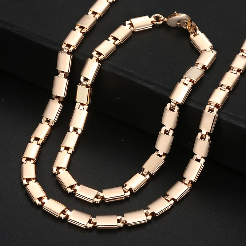 Womens Jewelry Sets 585 Rose Gold Light Marina Stick Chain Bracelet Necklace Set For Women Jewelry Gifts Dropshipping 5mm HCS08
Womens Jewelry Sets 585 Rose Gold Light Marina Stick Chain Bracelet Necklace Set For Women Jewelry Gifts Dropshipping 5mm HCS08