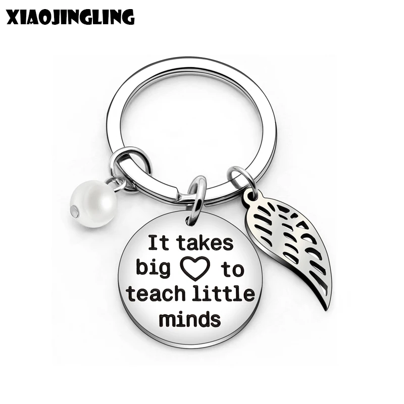 XIAOJINGLING Stainless Steel Teacher Keychain Letter It Takes Big Heart To Teach Little Minds Keyring Chain Teacher's Day Gift
XIAOJINGLING Stainless Steel Teacher Keychain Letter It Takes Big Heart To Teach Little Minds Keyring Chain Teacher's Day Gift