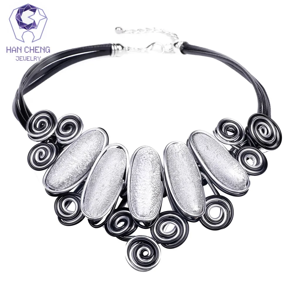 HanCheng New Fashion Leather Rope Handmade Gem Stone Pearl Choker Necklace Women Necklaces Statement collar jewelry bijoux
HanCheng New Fashion Leather Rope Handmade Gem Stone Pearl Choker Necklace Women Necklaces Statement collar jewelry bijoux