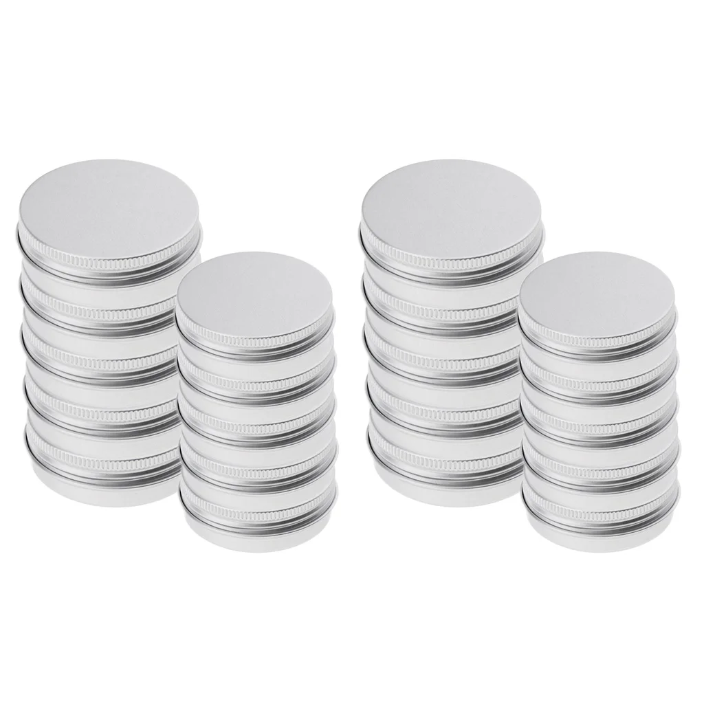20pieces 25/150ml Aluminum Lip Balm Tin Pots Cosmetic Cream Jar Bottle Container