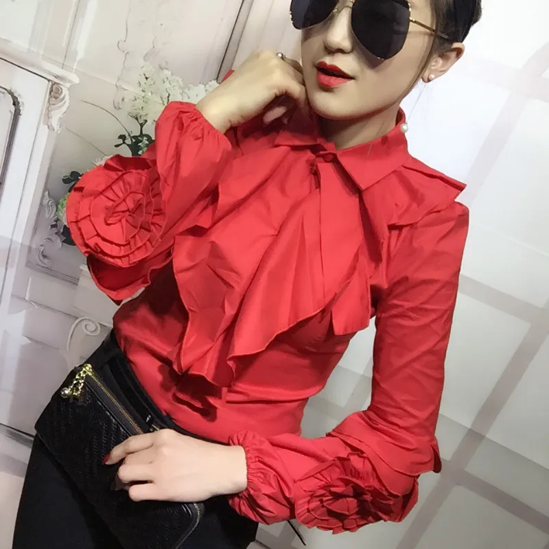2018 Spring long sleeve 3D flower embroidery cotton shirts women elegant ruffles cotton shirts Christmas cotton blouses tops
2018 Spring long sleeve 3D flower embroidery cotton shirts women elegant ruffles cotton shirts Christmas cotton blouses tops