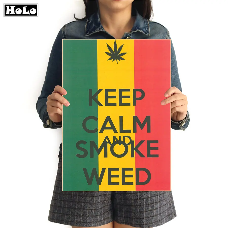 KEEP CALM AND SMOKE WEED Vintage krafts paper poster home decor retro wall sticker painting 42x30cm
KEEP CALM AND SMOKE WEED Vintage krafts paper poster home decor retro wall sticker painting 42x30cm