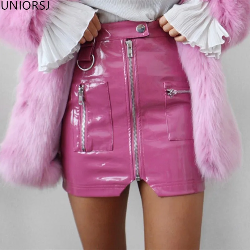 Sexy High Waist PU Leather Skirt Zipper Pocket Skirts Women Spring Autumn Elegant Mini Black White Pink Streetwear Skirts
Sexy High Waist PU Leather Skirt Zipper Pocket Skirts Women Spring Autumn Elegant Mini Black White Pink Streetwear Skirts