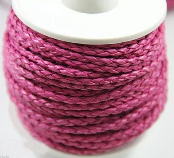 5m Rosy Pure Hand-Woven Braided Leather Cord 3mm Components Fit Diy Jewelry Findings Necklace Bracelet Accessories Gifts P40
5m Rosy Pure Hand-Woven Braided Leather Cord 3mm Components Fit Diy Jewelry Findings Necklace Bracelet Accessories Gifts P40