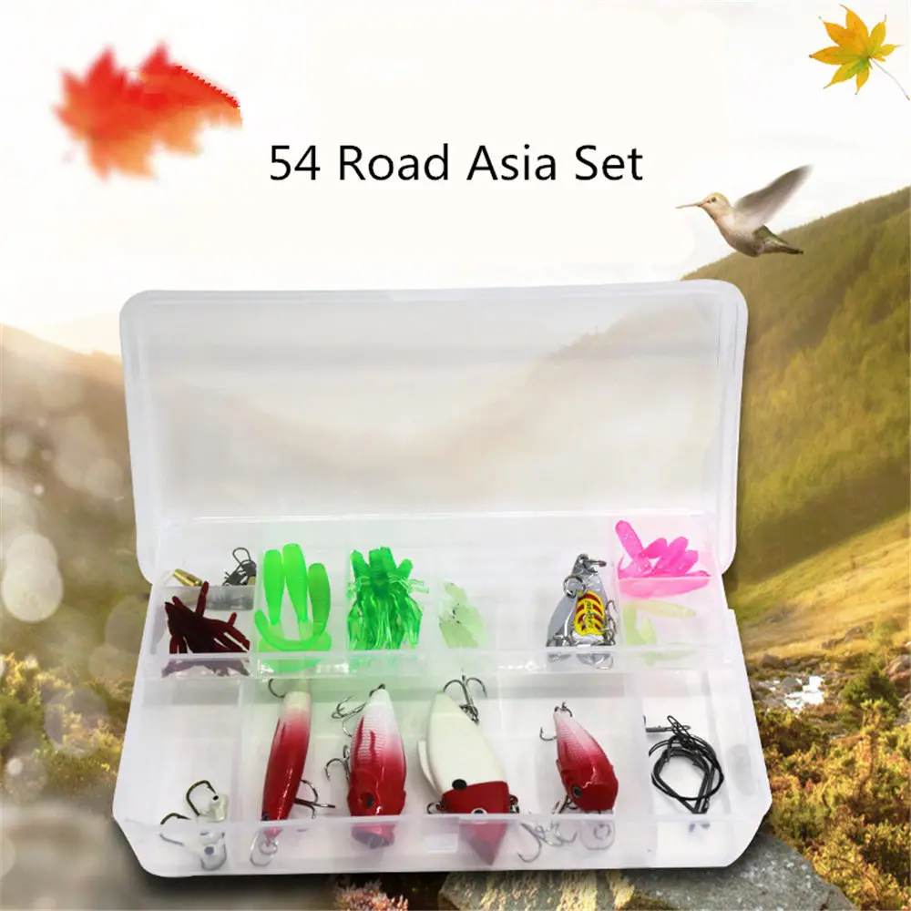 54pcs classic lure bait set soft bait hard bait mixed chubby minnow 3G lead hook Simulation fish bait luminous shrimp multi-legg
54pcs classic lure bait set soft bait hard bait mixed chubby minnow 3G lead hook Simulation fish bait luminous shrimp multi-legg