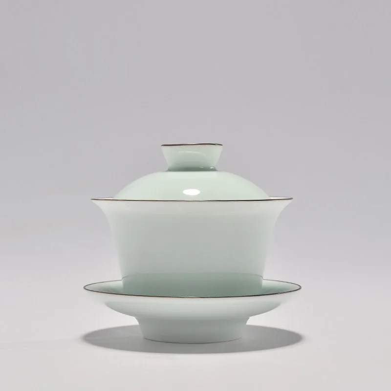 Brief Chinese Celadon Gaiwan Ceramic Pottery and Porcelain Tureen Cover bowl Kung Fu Tea Set Oolong TieKuanYin Gaiwan 150ml
Brief Chinese Celadon Gaiwan Ceramic Pottery and Porcelain Tureen Cover bowl Kung Fu Tea Set Oolong TieKuanYin Gaiwan 150ml