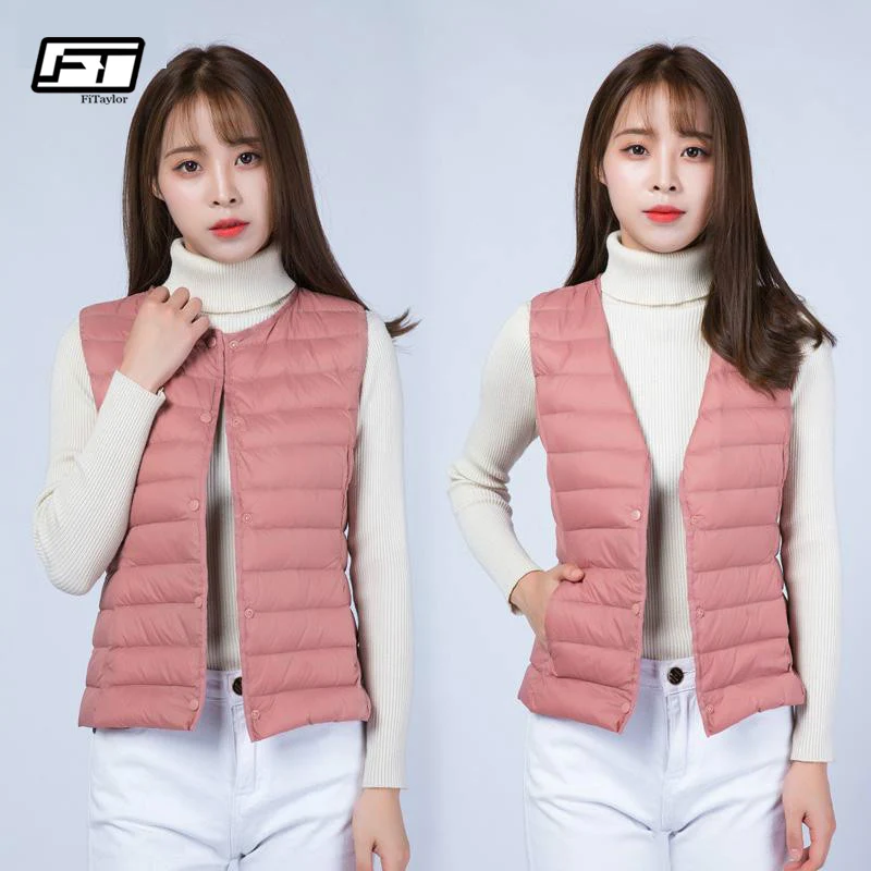 Fitaylor New Autumn Winter Ultra Light Vests Down Jacket Coat Women Sleeveless Slim Short Single Breasted Waistcoat
Fitaylor New Autumn Winter Ultra Light Vests Down Jacket Coat Women Sleeveless Slim Short Single Breasted Waistcoat