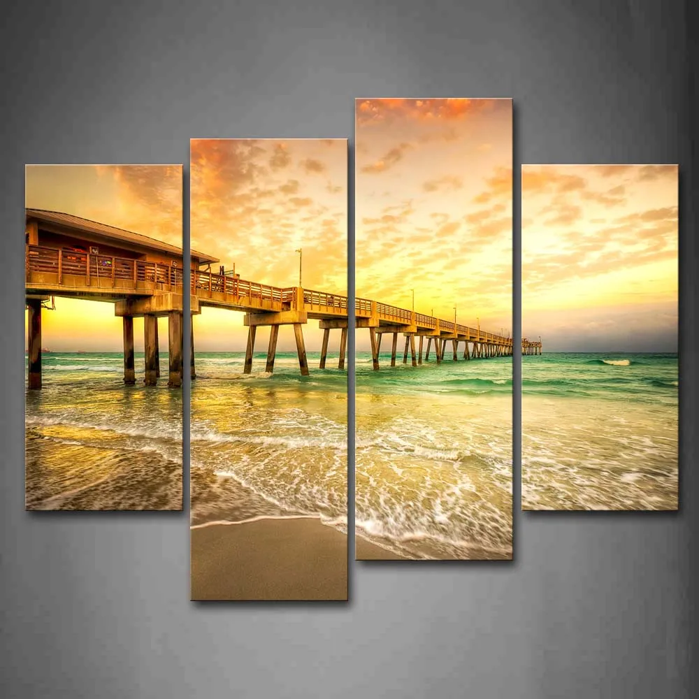 Framed Wall Art Pictures Sunset Glow Pier Beach Canvas Print City Posters With Wooden Frames For Home Living Room Decor
Framed Wall Art Pictures Sunset Glow Pier Beach Canvas Print City Posters With Wooden Frames For Home Living Room Decor