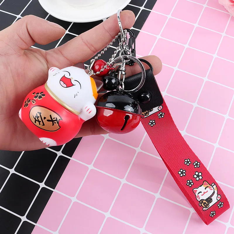 2019 Cartoon Lucky Cat Doll Keychains Women Wristband Car Keyring Bag Pendant Bell Trinkets Key Chains Porte Clef
2019 Cartoon Lucky Cat Doll Keychains Women Wristband Car Keyring Bag Pendant Bell Trinkets Key Chains Porte Clef