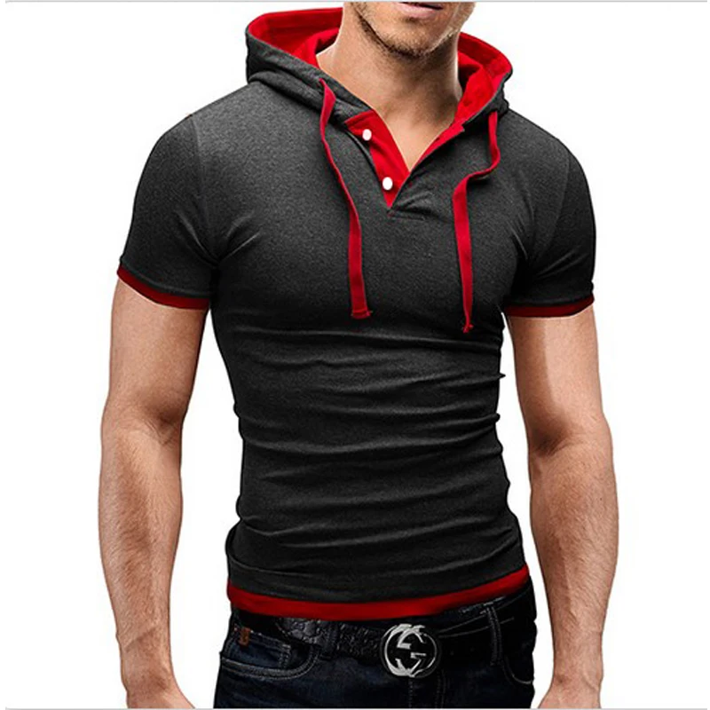 2018 Summer New Fashion Men Hoodies Hip Hop Men'S Patchwork Collar Pullover Short Sleeve Hoodie T-Shirt Slim Fit Male T-shirt
2018 Summer New Fashion Men Hoodies Hip Hop Men'S Patchwork Collar Pullover Short Sleeve Hoodie T-Shirt Slim Fit Male T-shirt