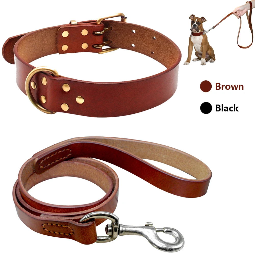Real Leather Pet Dog Collar Leash Set For Medium Large Dog Breed Genuine Leather Collar For Pitbull Boxer Bulldog S M L
Real Leather Pet Dog Collar Leash Set For Medium Large Dog Breed Genuine Leather Collar For Pitbull Boxer Bulldog S M L