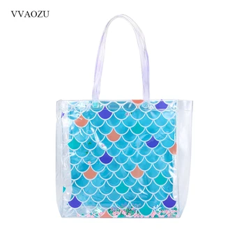 New Large Capacity Mermaid Scale PVC Handbag Waterproof Transparent Shopping Bag Tote Shoulder Bags Sequined Messenger Handbags
New Large Capacity Mermaid Scale PVC Handbag Waterproof Transparent Shopping Bag Tote Shoulder Bags Sequined Messenger Handbags