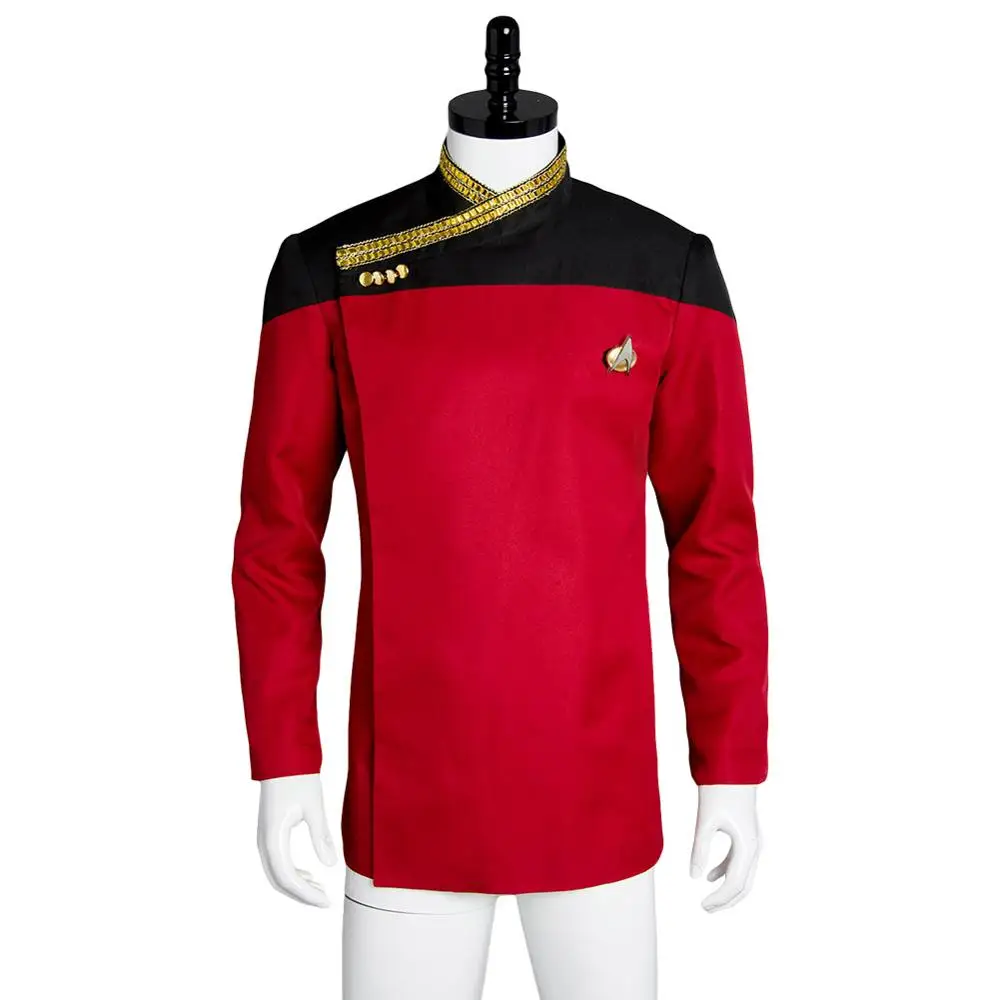 Trek следующего поколения костюм звезда Косплэй ПНП красный форма Жан люк Picard