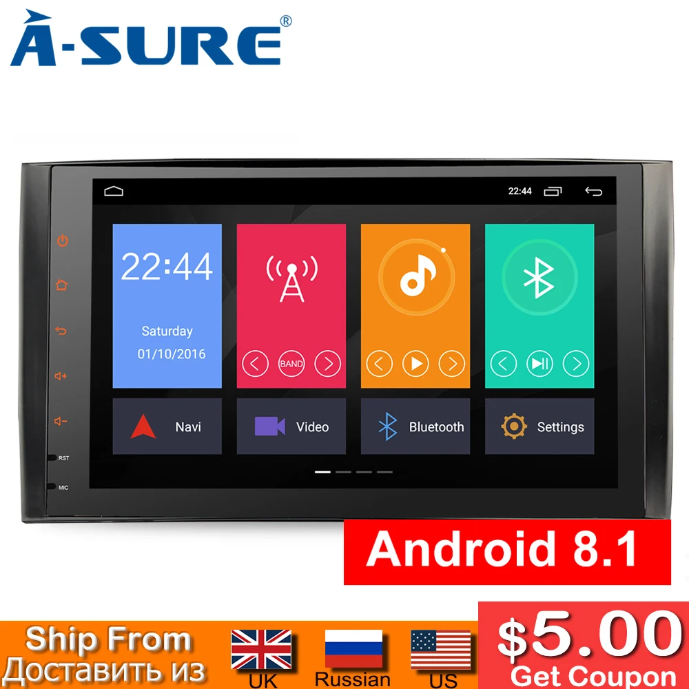 A Sure 9 'ƈ Din четырехъядерный Android 8 1 автоматическое радио GPS DVD Автомобильный