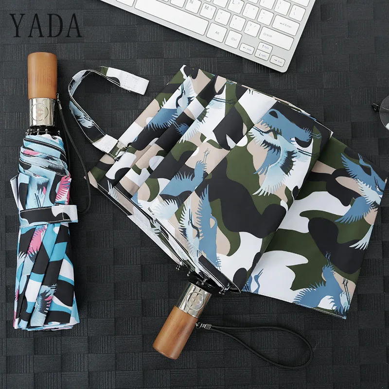 YADA 10 Bone Wood Handle Design Automatic Umbrellas Fold Rain Camo Umbrella For Women UV Rainproof Sun Protection Umbrella YD164
YADA 10 Bone Wood Handle Design Automatic Umbrellas Fold Rain Camo Umbrella For Women UV Rainproof Sun Protection Umbrella YD164