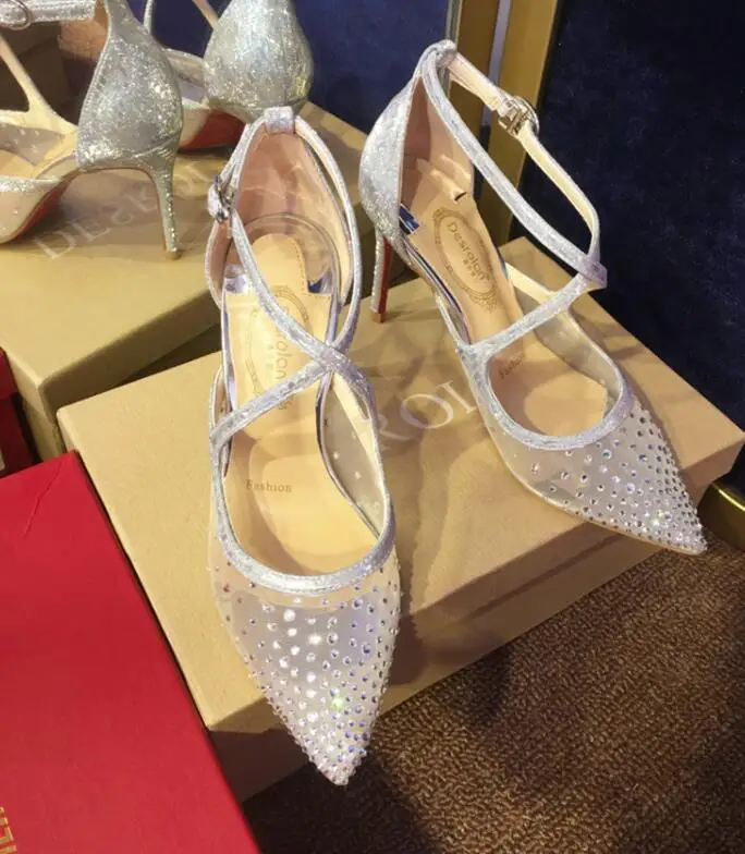 Crystals PVC sexy high heels nightclub cross ctrap White Gold silver wedding shoes stiletto high heels pumps pointed toe heels
Crystals PVC sexy high heels nightclub cross ctrap White Gold silver wedding shoes stiletto high heels pumps pointed toe heels