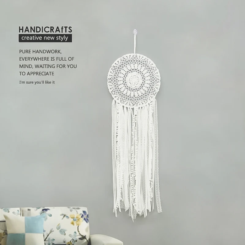 White Dream Catcher Lace Wedding Background Photography B&B Room Decoration Round Handmade Weaving Macrame Wall hanging
White Dream Catcher Lace Wedding Background Photography B&B Room Decoration Round Handmade Weaving Macrame Wall hanging