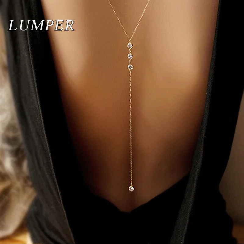 LUMPER Simple chain back pendant necklace jewelry charms crystal long necklace women collares necklaces pendants Bride's gift 07
LUMPER Simple chain back pendant necklace jewelry charms crystal long necklace women collares necklaces pendants Bride's gift 07