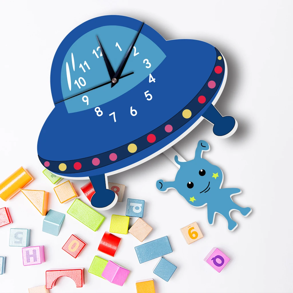 Japanese Adorable Pendulum Clock Funny Crafts Swinging Tail Wall Clock Kit for Kid's Nursery Children's Bedroom Decor