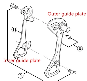 Shimano original Rear Derailleur Repair Tool Inner Outer Guide Plate Baffle For UT 6800 6870 R8000 XT M781 786 M8000 XTR M9000
Shimano original Rear Derailleur Repair Tool Inner Outer Guide Plate Baffle For UT 6800 6870 R8000 XT M781 786 M8000 XTR M9000