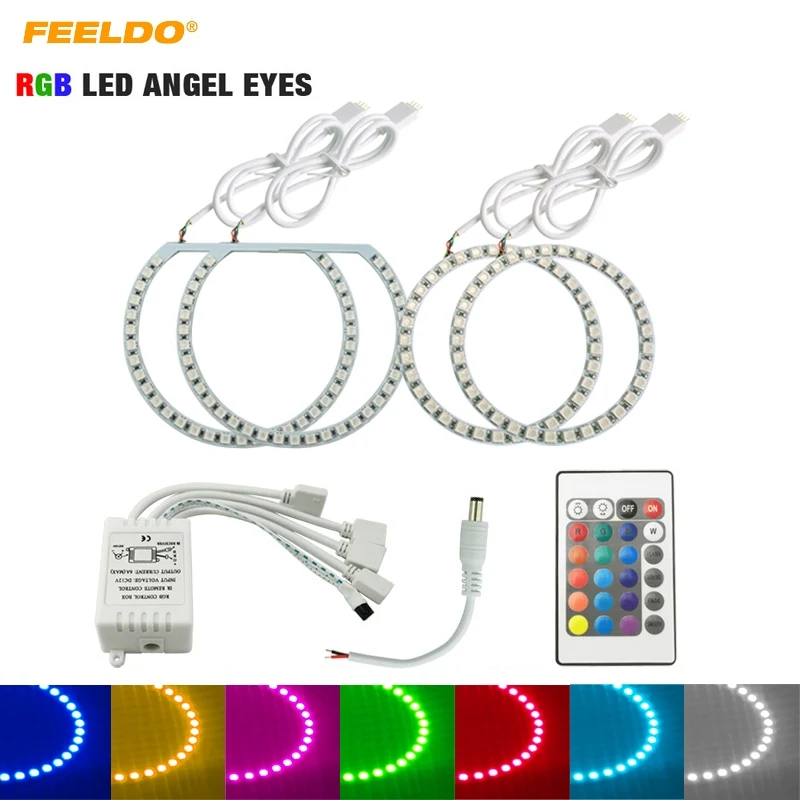 FEELDO 2X100mm 2X131mm Car RGB Multi-Color LED Angel Eyes Halo Ring Lighting Kit Remote Control For Ford Focus 08+ Headlight
FEELDO 2X100mm 2X131mm Car RGB Multi-Color LED Angel Eyes Halo Ring Lighting Kit Remote Control For Ford Focus 08+ Headlight