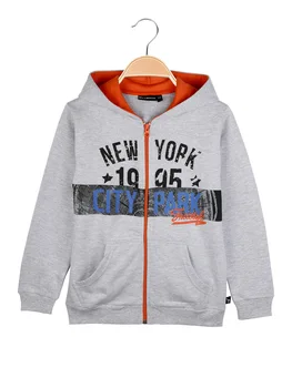 Sweatshirt hooded zipper boy-Gray