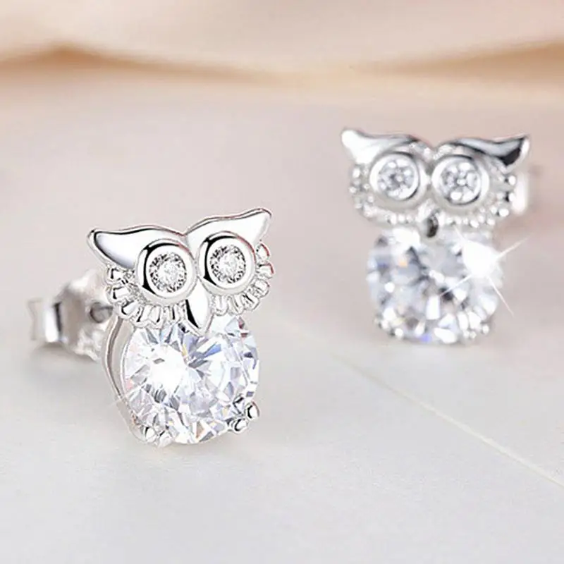 Fashion Silver Color Owl Stud Earrings Pendientes Brincos Femme bijoux boucles d'oreille Crystal Earrings For Women
Fashion Silver Color Owl Stud Earrings Pendientes Brincos Femme bijoux boucles d'oreille Crystal Earrings For Women